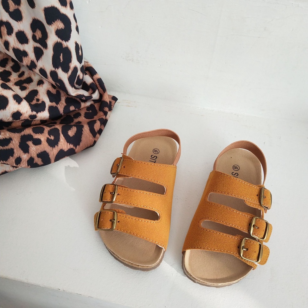 Dép Sandal Đế Mềm Khóa Kim Loại Màu Trơn Phong Cách Hàn Quốc al051