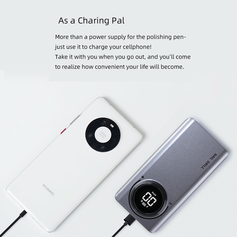 Foreverlily Máy Khoan Móng Tay 35000RPM 30W Màn Hình LCD Có Thể Sạc Lại Tiện Dụng