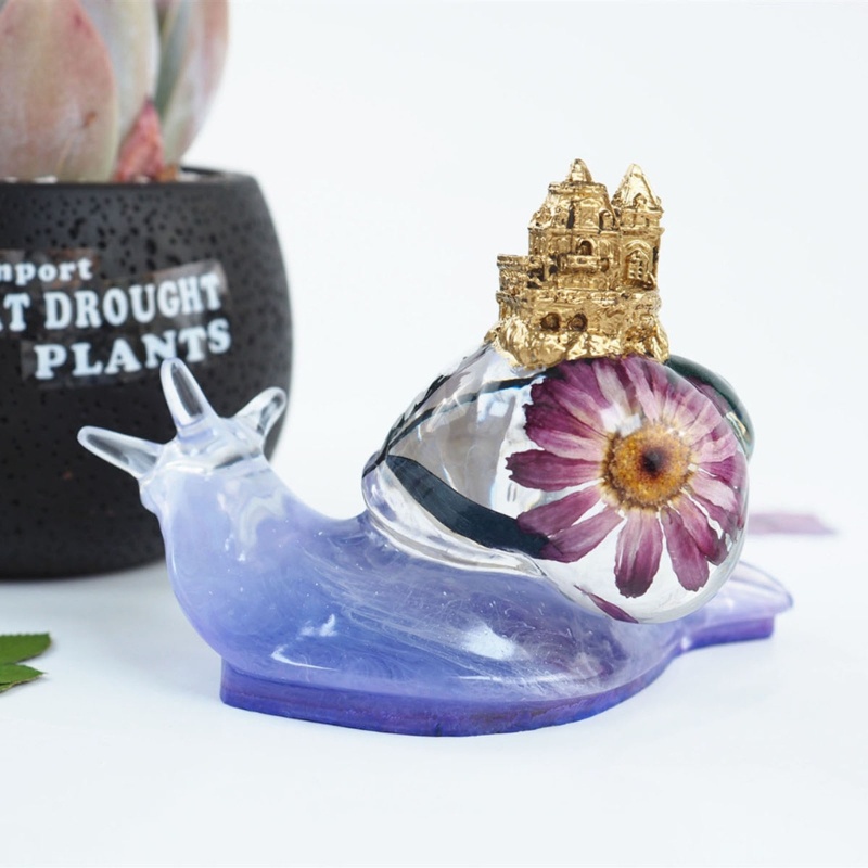 Sa Khuôn Silicon Làm Móc Khóa Hình Ốc Sên / Nấm / Lâu Đài Có Lỗ Tre