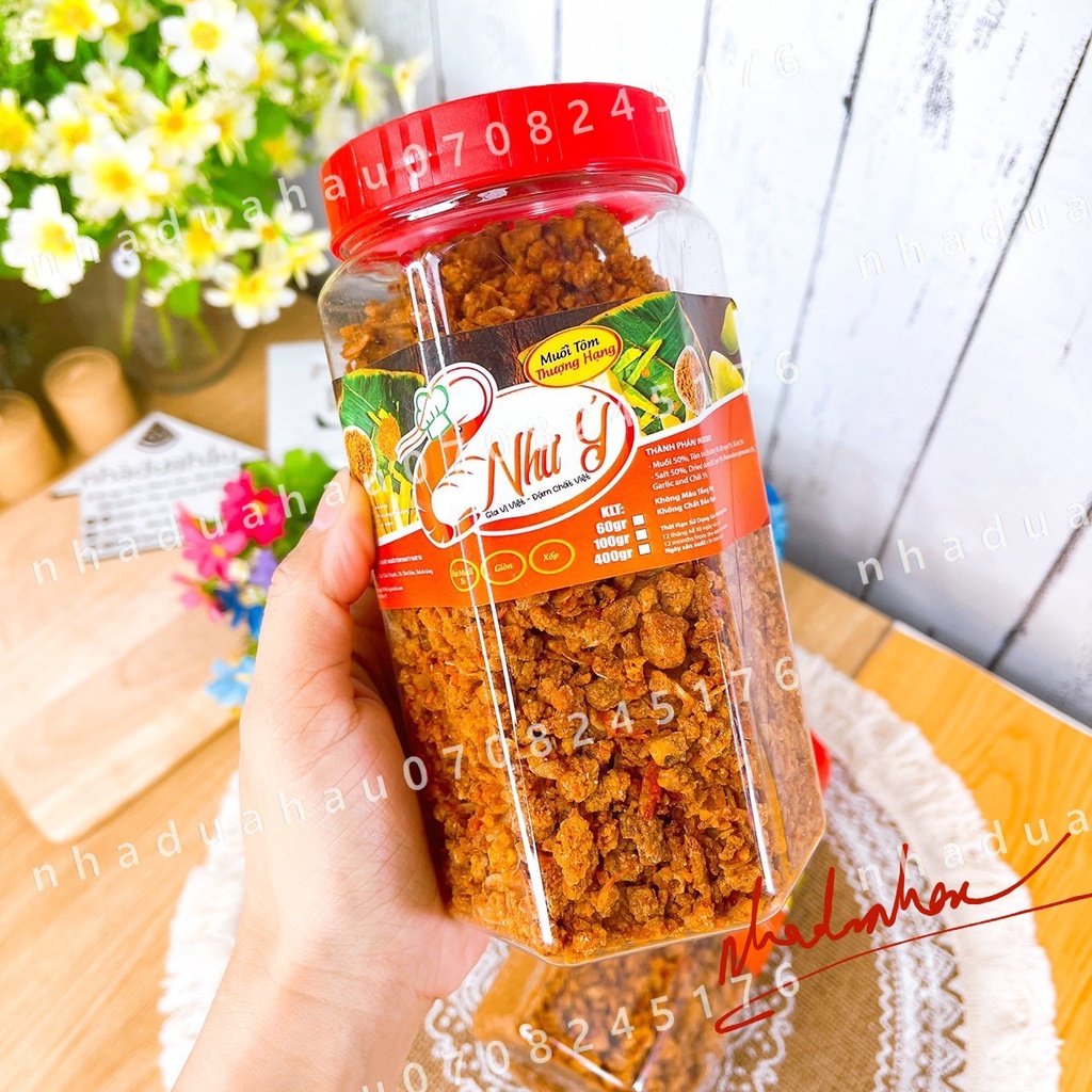 Một hủ muối tôm Như Ý tôm thật hàng công ty VN chất lượng cao hủ lớn 400gam