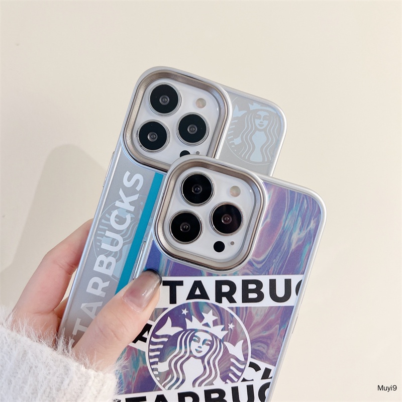 Ốp Điện Thoại Mềm Mạ Điện Họa Tiết Starbucks Cho IPhone 13Promax 13Pro 12Promax I12 11Promax IX/XS MAX XR I7/8plus I13