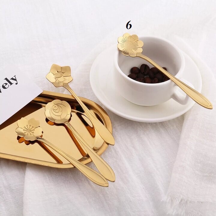 Muỗng nhỏ uống trà, cafe muỗng hình hoa hình trái tim cao cấp sang trọng MD6
