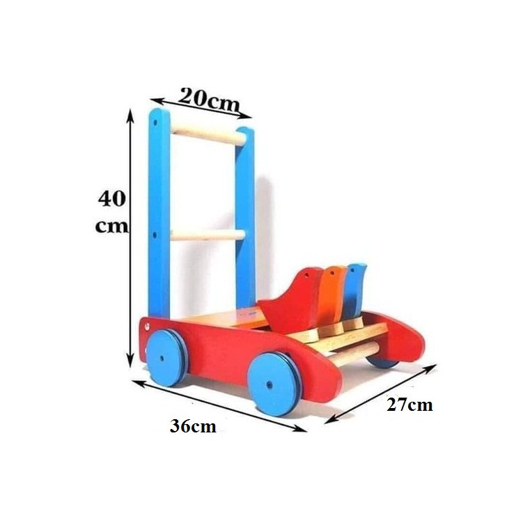 Xe tập đi hình con gà băng gỗ cho bé 2x Mart