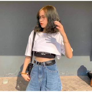 [VIDEO SP] Set áo croptop cho nữ New york Town  siêu xinh hai màu trắng đen từ 60kg trở xuống