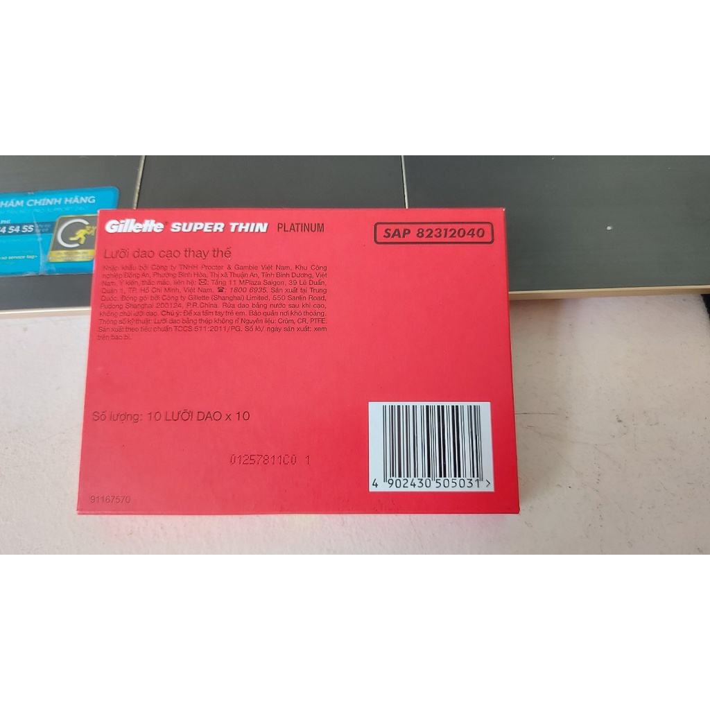 Lưỡi Lam Gillette super thin - Hộp 100 Lưỡi