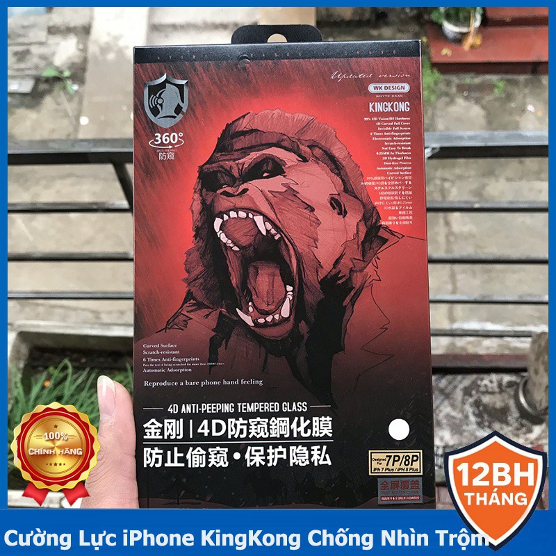 Kính Cường Lực Chống Nhìn Trộm IPhone KingKong - FullBox [Chính Hãng]