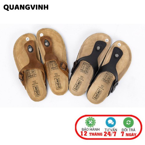 [DÉP DA BÒ ĐẾ TRẤU] Dép da bò xỏ ngón Unisex (Đế trấu) - D07