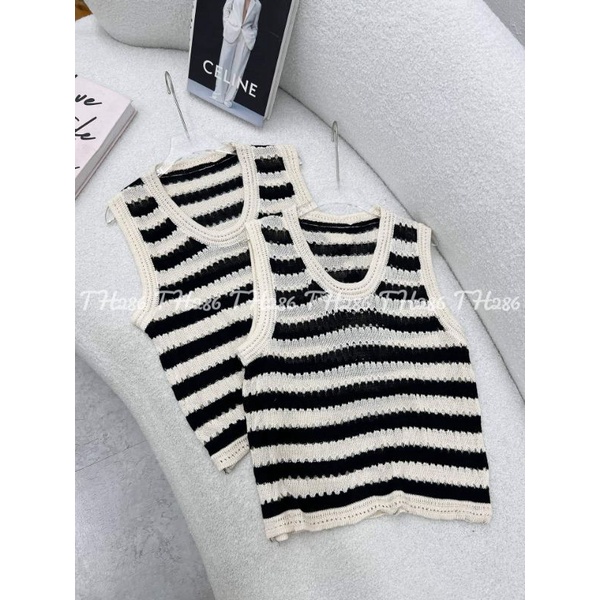 Áo len kẻ ba lỗ hàng QCL1