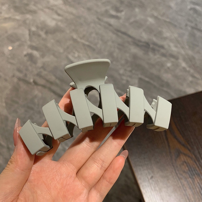 Kẹp Tóc Càng Cua Bằng Nhựa Màu Trơn Họa Tiết Hình Học Nhiều Màu Sắc Thời Trang Cho Nữ