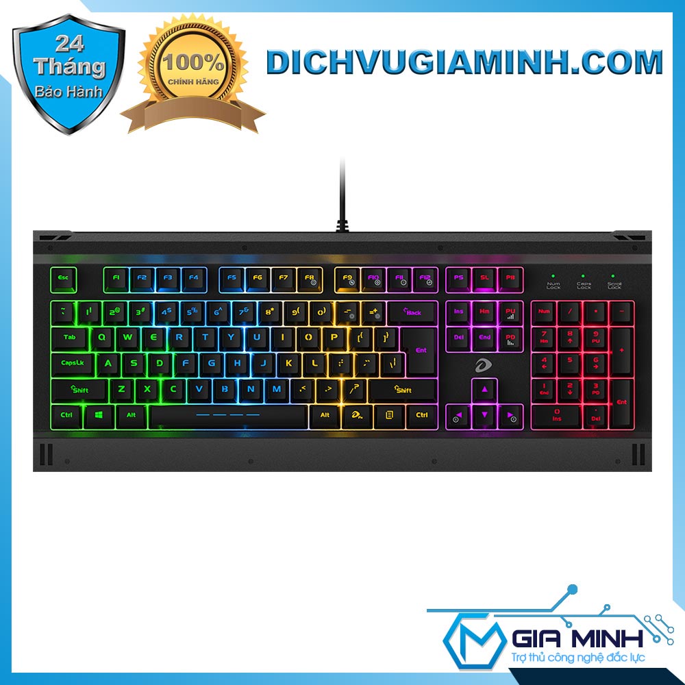 Bàn Phím Chơi Game Net Dareu LK145 Led Rainbow RGB Vỏ Nhôm Chống Cháy