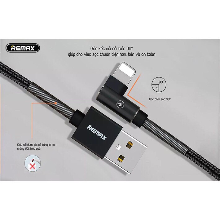 Cáp sạc vải quấn lò xo 2 đầu Lightning, Type C, Micro USB -Remax RC-119 Giá rẻ nhất shopee