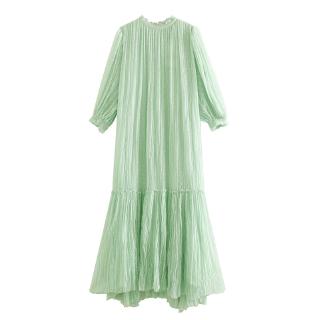 Đầm Dài Màu Xanh Lá Dài 2020 Thời Trang Châu Âu Cho Phái Nữ