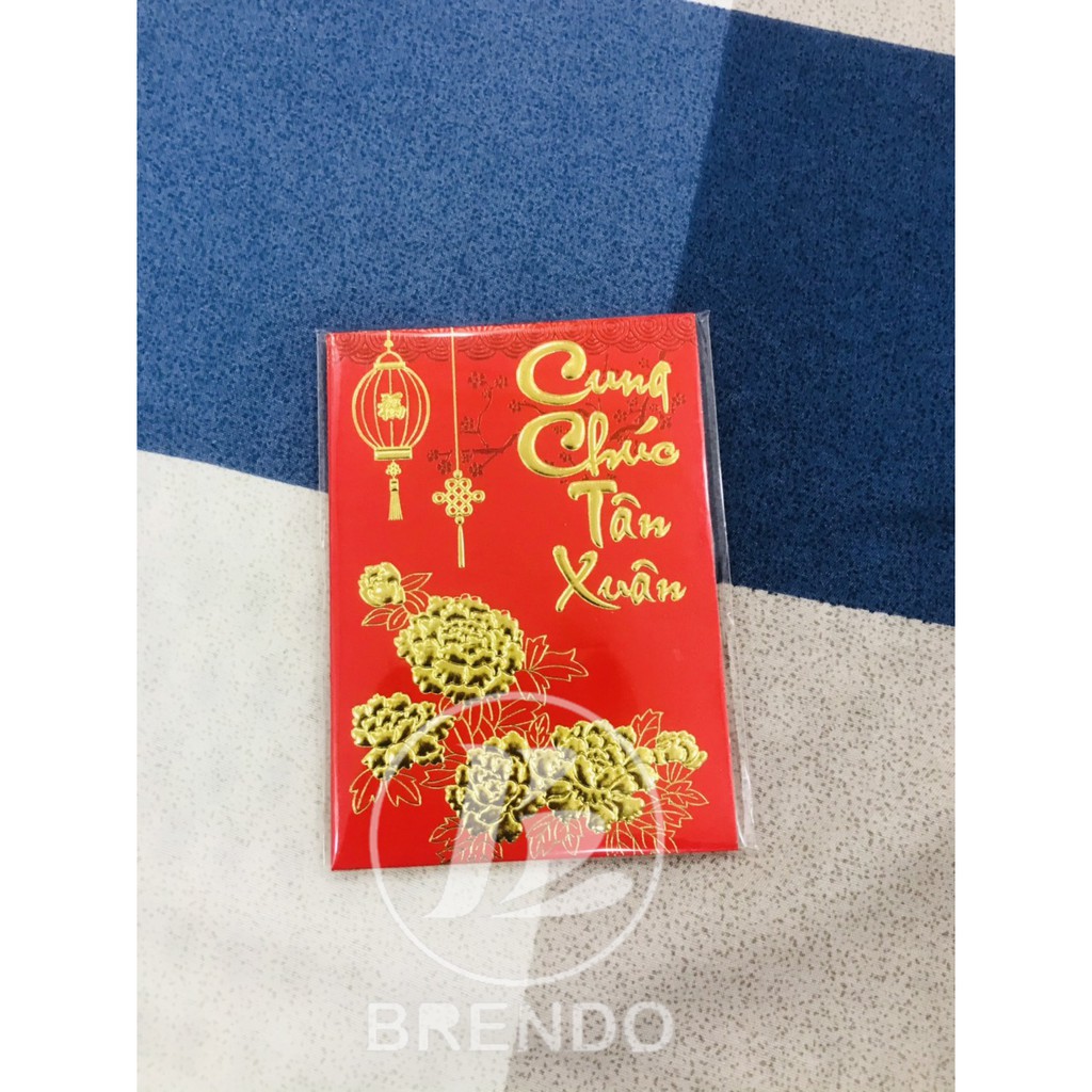 [Tết ] - lì xì đỏ thuần Việt màu sắc cực tươi, in chữ nổi chúc tết cực đẹp, - set 6 bao - VPP Halu