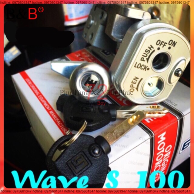 Bộ ổ khoá 6 cạnh wave S 100, khoá điện 6 cạnh lắp cho Wave S 100 -SALE 5%