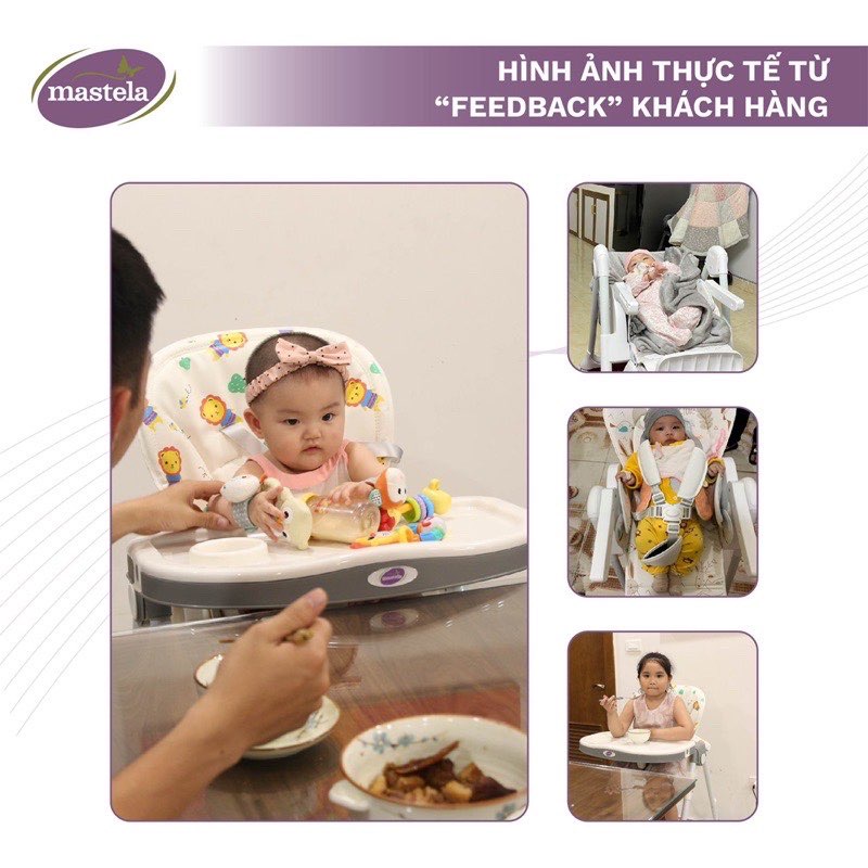 [CHÍNH HÃNG]Ghế Ăn Cho Bé/ Ghế Ăn Dặm Đa Năng Mastela 1015 Có Bánh Xe Cho Bé 6 Tháng Đến 5 Tuổi