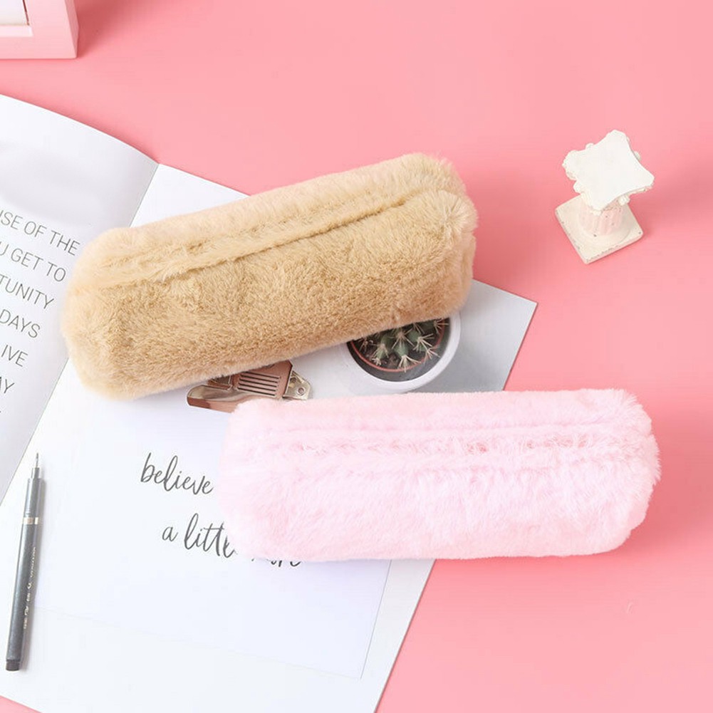 Bóp đựng bút chất liệu vải lông mềm mịn họa tiết gấu trúc xinh xắn