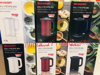 Bình đun siêu tốc Sharp 1.7 lít EKJ-17EVPS-RD - CHÍNH HÃNG