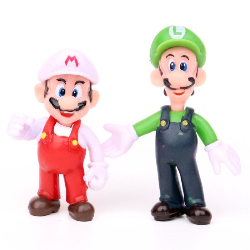 Có sẵn  Set 10 Mô Hình Super Mario Hái Nấm  4-7cm