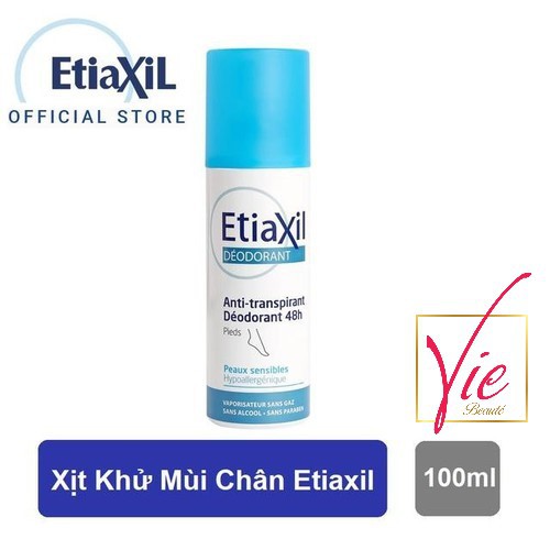 Xịt Khử Mùi Chân Etiaxil Giúp Ngăn Ngừa Mồ Hôi - Etiaxil Déodorant Anti Transpirant 48h Pieds 100ml