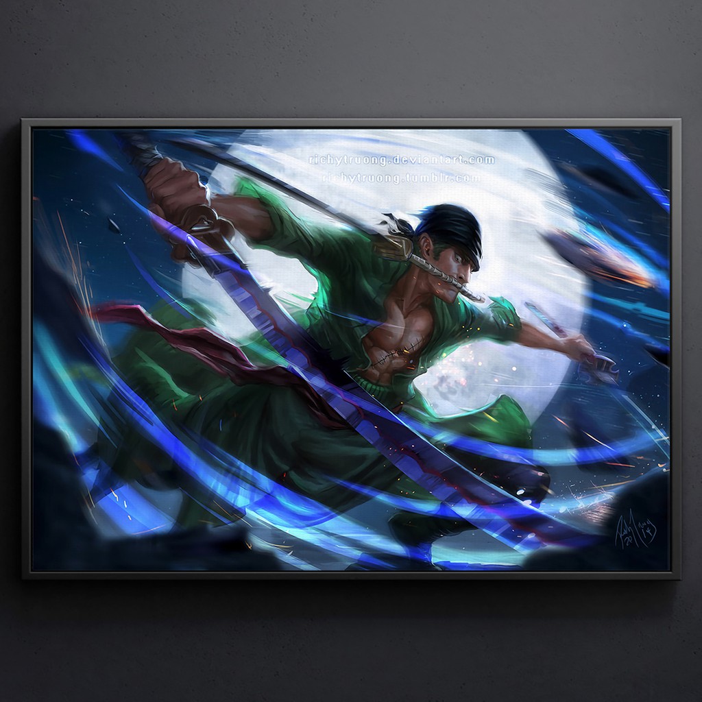 TRANH CANVAS ANIME ONE PIECE Vua Hải Tặc treo tường in theo yêu cầu - Zoro 5