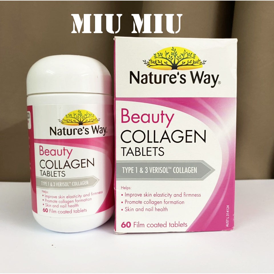 Viên uống đẹp da bổ sung collagen Nature's Way Beauty Collagen ÚC 60 viên