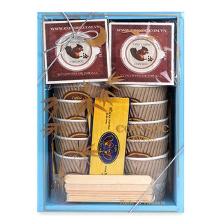 Hộp cà phê sữa con sóc phin lọc ly giấy 100g