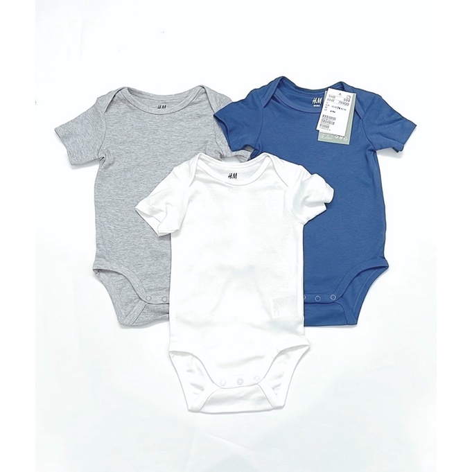 Set 3 body có tay cotton organic cho bé vợt sale