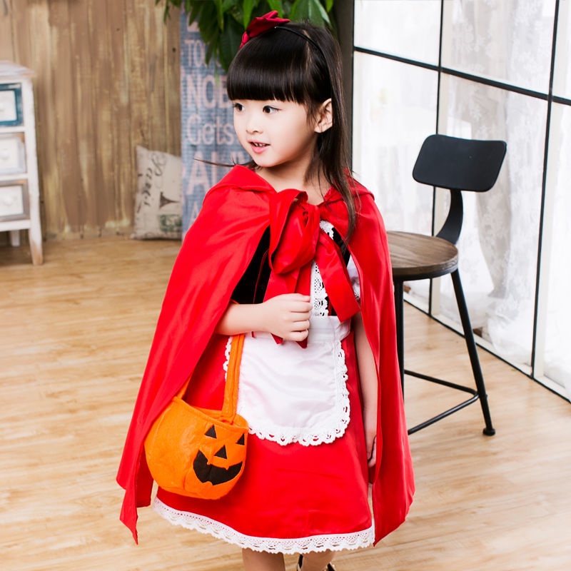 Đầm hoá trang cô bé quàng khăn đỏ cho bé gái