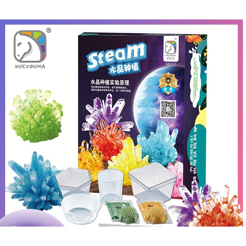 Bộ đồ chơi làm tinh thể KDP / ADP Steam làm được 2 tinh thể 2 màu