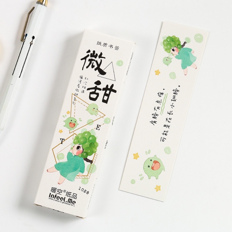 Hộp 30 tấm đánh dấu trang bookmark hoa quả