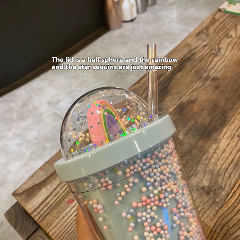 Ly uống nước Starbucks hai lớp có thể tái sử dụng dung tích 450ml 2021