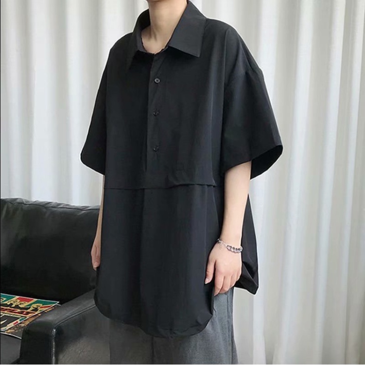 áo polo simple ifashion unisex áo phông đen trắng oversize bông áo thun có cổ bông retro couple áo thun nam có cổ phong cách Hàn Quốc cotton áo thun có cổ nữ