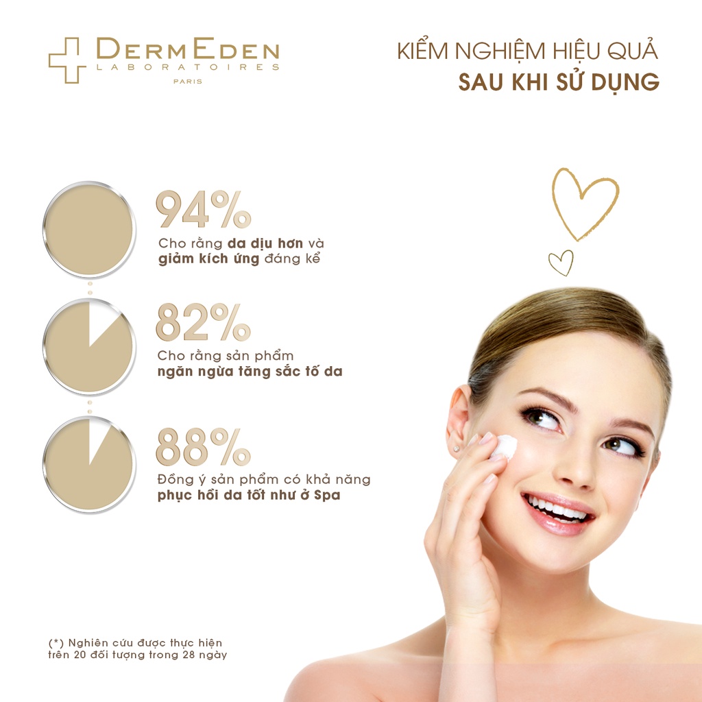 Combo tái tạo dưỡng trắng và làm mờ thâm nám DERMEDEN cho da khô