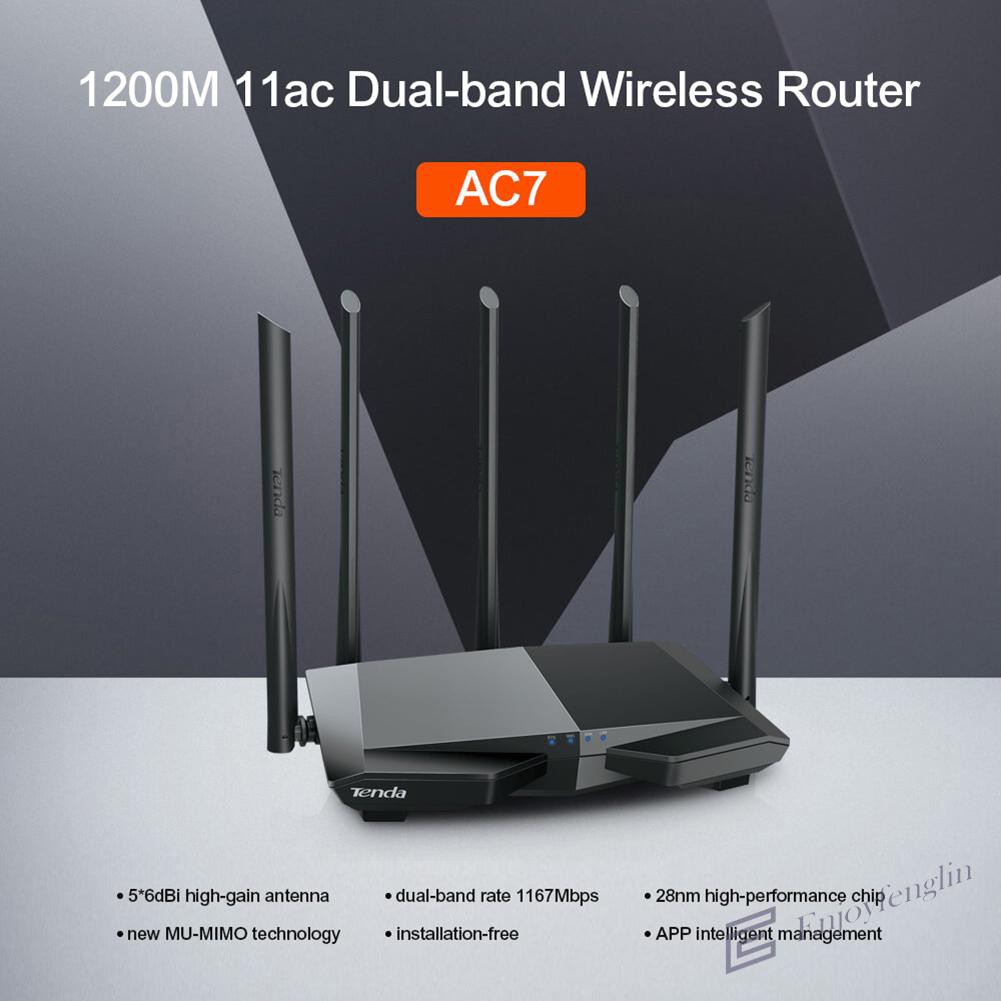 Bộ Phát Sóng Wifi Tenda Ac7 1200m 2.4 + 5ghz Có 5 Ăng Ten | BigBuy360 - bigbuy360.vn