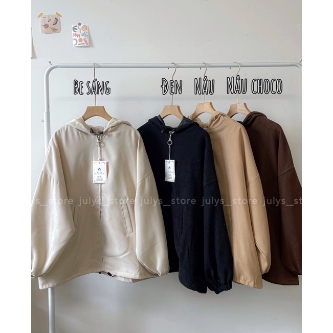 Áo khoác nhung lì khoá tròn ulzzang (ảnh thật kèm video)