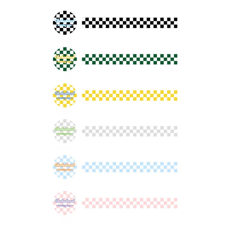 Băng Keo Giấy Washi Tape Checkerboard Gingham Cơ Bản