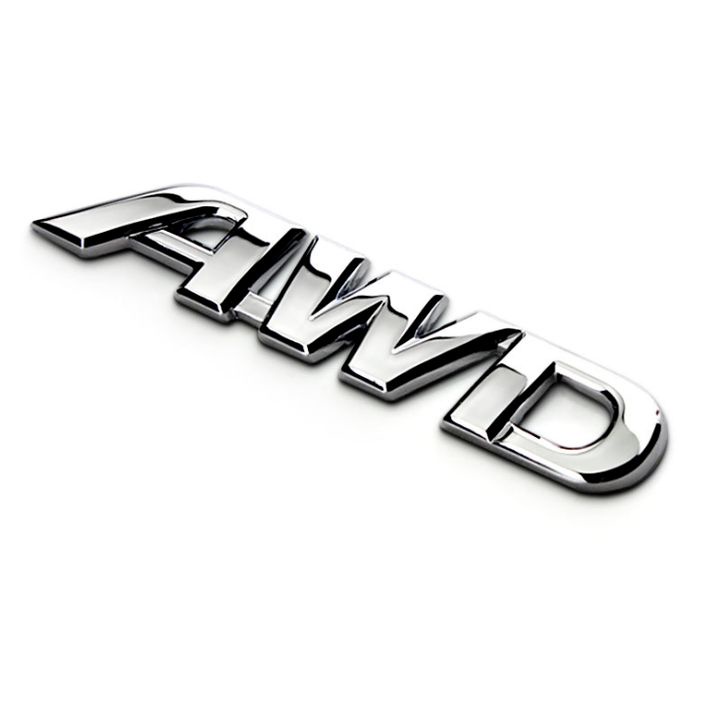 Decal tem chữ AWD inox dán ô tô G40108