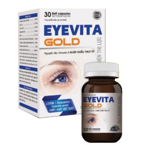 Eyevita Gold – Hỗ trợ bảo vệ mắt, cung cấp dưỡng chất tốt cho mắt, làm chậm quá trình lão hóa mắt (hộp 30 viên)