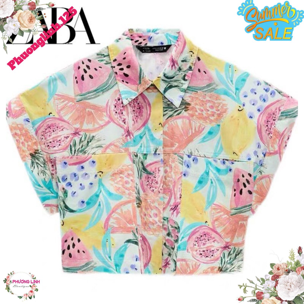 [Mã FAMARAL1 giảm 10K đơn 50K] ÁO HOA ZR CROP CỰC HOT