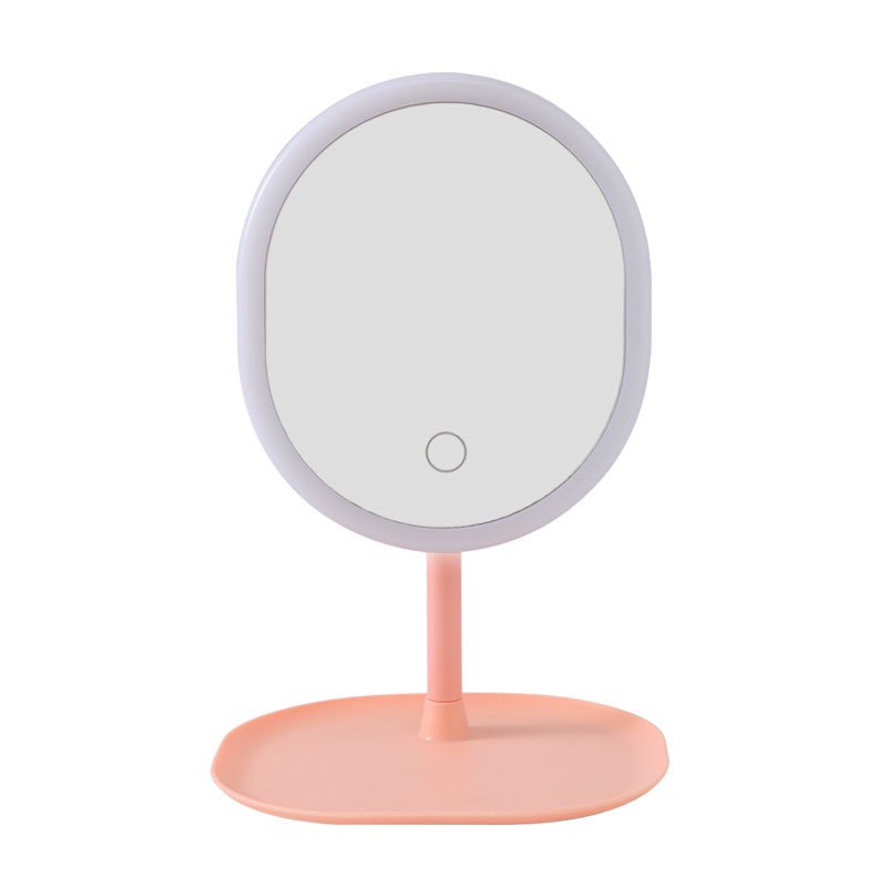 Gương để bàn trang điểm - Gương đèn Led Cảm ứng TRÒN [Kèm Sạc]