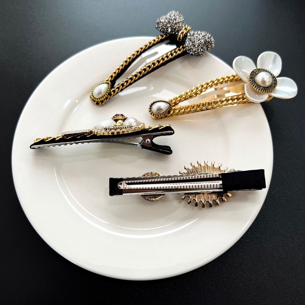 Kẹp Tóc Đính Ngọc Trai Sang Trọng Phong Cách Hàn Quốc