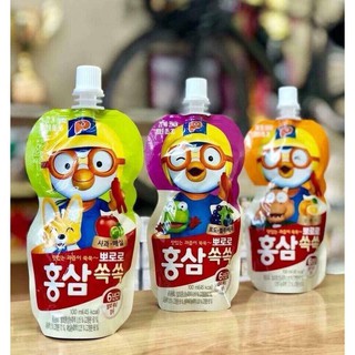 Nước hồng sâm vị hoa quả Pororo Hàn Quốc hộp 10 túi x 100ml