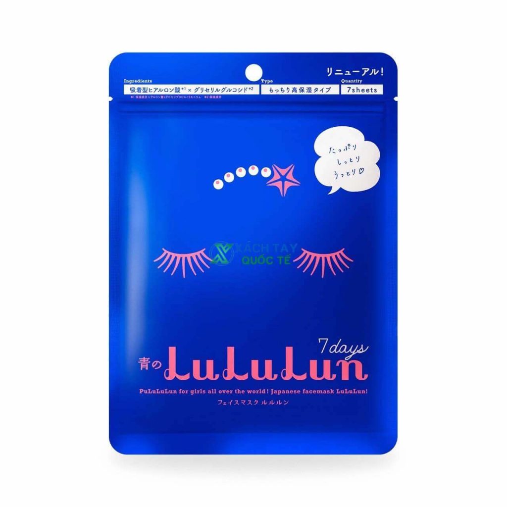 Mặt nạ dưỡng ẩm sâu Lululun Blue Pure 6Fb Nhật Bản 7 miếng