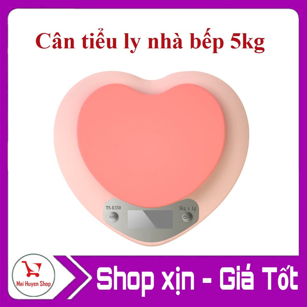 Cân tiểu ly nhà bếp Trái Tim 5kg