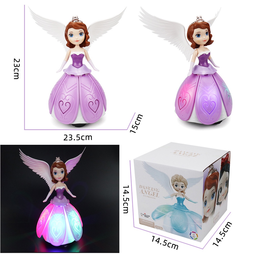 BP MART Mới Đồ Chơi Búp Bê Công Chúa Elsa / Bạch Tuyết / Sophia Nhảy Múa Có Nhạc Và Đèn Và Cánh Làm Quà Tặng Mùa Thu Cho Bé Gái