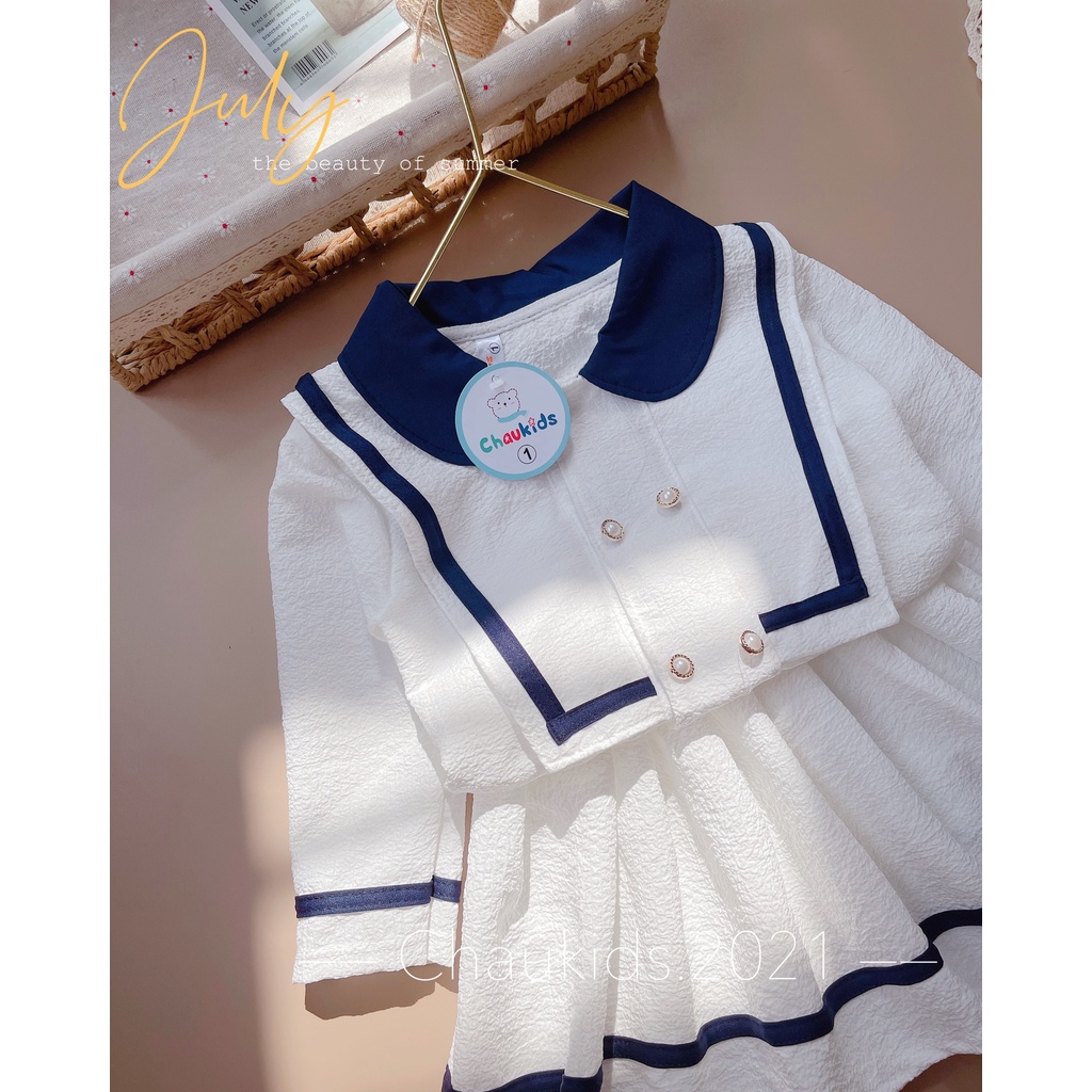 Set váy cổ thuỷ thủ bé gái