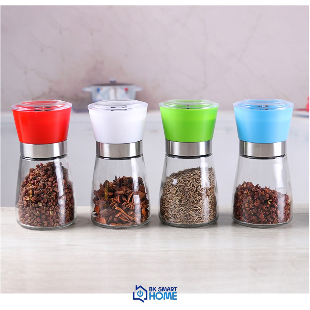Hũ xay tiêu cầm tay đa năng xay tiêu độ mịn tùy chỉnh kiêm lọ đựng hạt tiêu cao cấp xoay các loại hạt khô đa năng