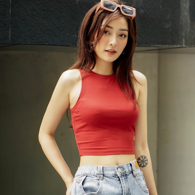Áo kiểu dệt kim Méo shop dáng ba lỗ croptop Yula