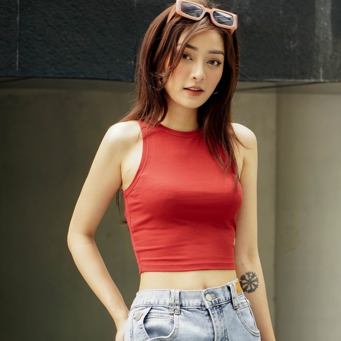 [Mã WABRME99 giảm 10% đơn 99K] Áo dệt kim ba lỗ croptop Yula [Méo Shop]