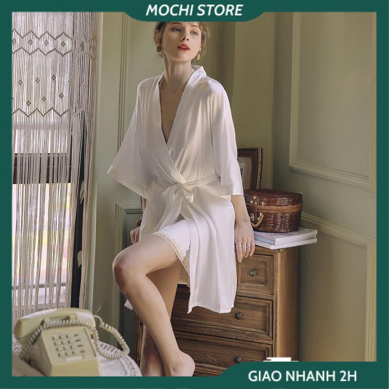 Áo Choàng Ngủ Kimono Lụa , Áo Choàng Tắm Nữ Chất Lụa Satin Nhiều Màu Phong Cách Nhật Bản Mới Gợi Cảm Cho Bạn Nữ. | BigBuy360 - bigbuy360.vn